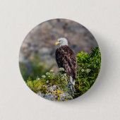 Bald Eagle op de rots Ronde Button 5,7 Cm (Voorkant)