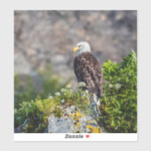 Bald Eagle op de rots Sticker (Vel)