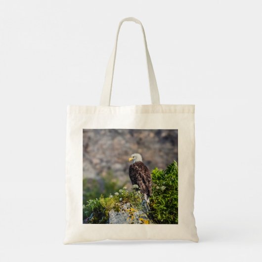 Bald Eagle op de rots Tote Bag (Achterkant)