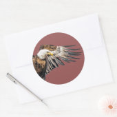 Bald Eagle op de Wing Ronde Sticker (Envelop)