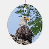 Bald Eagle op een boomtak Keramisch Ornament (Links)