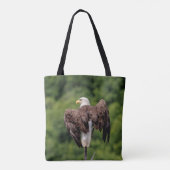 Bald Eagle op een tak Tote Bag (Achterkant)