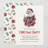 Bald Eagle op het kerstfeest van Santa Hat Kaart (Voorkant / Achterkant)