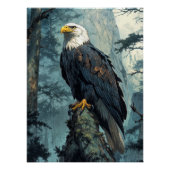 Bald Eagle op horloge Perfect Poster (Voorkant)
