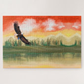 Bald Eagle op Sunset Legpuzzel (Horizontaal)