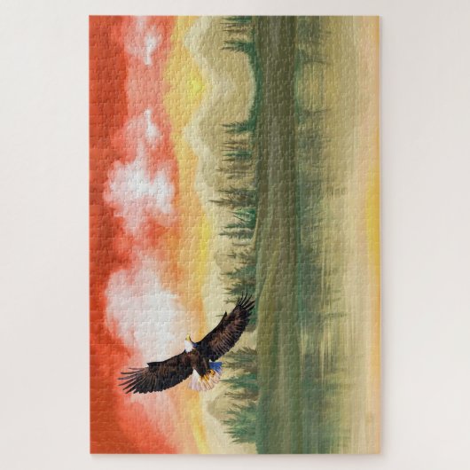 Bald Eagle op Sunset Legpuzzel (Verticaal)