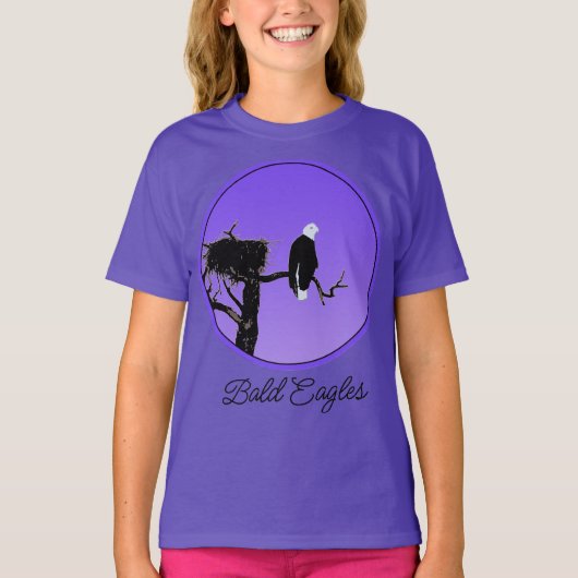 Bald Eagle op Sunset - Original Wildlife Art T-Sh T-shirt (Voorkant)