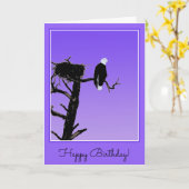 Bald Eagle op Sunset - Originele Wilde Kunst Kaart (Gele Bloem)