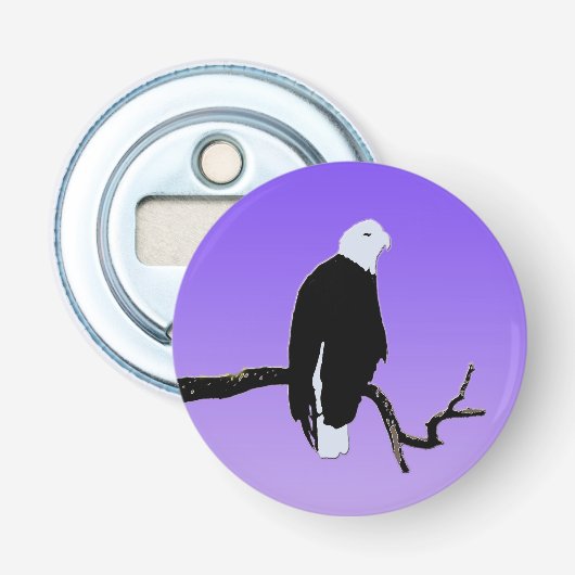 Bald Eagle op zonsondergang - Originele Wilde Kuns Button Flesopener (Voorkant)