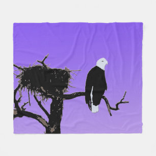 Bald Eagle op zonsondergang - Originele Wilde Kuns Fleece Deken