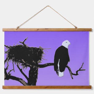 Bald Eagle op zonsondergang - Originele Wilde Kuns Hangend Wandkleed
