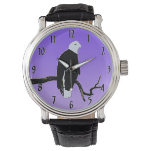 Bald Eagle op zonsondergang - Originele Wilde Kuns Horloge