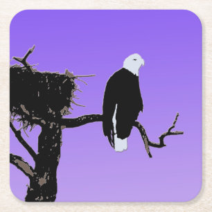 Bald Eagle op zonsondergang - Originele Wilde Kuns Kartonnen Onderzetters