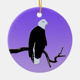 Bald Eagle op zonsondergang - Originele Wilde Kuns Keramisch Ornament