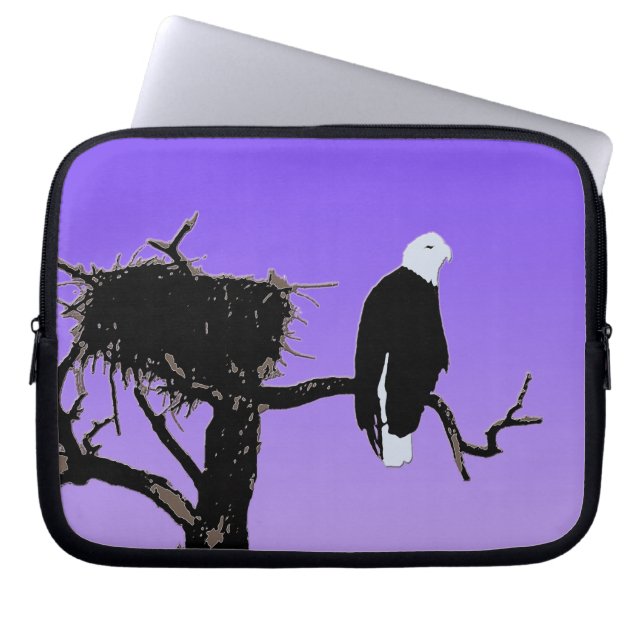 Bald Eagle op zonsondergang - Originele Wilde Kuns Laptop Sleeve (Voorkant)