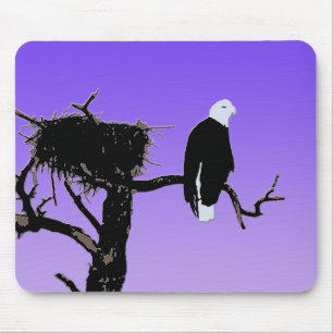 Bald Eagle op zonsondergang - Originele Wilde Kuns Muismat