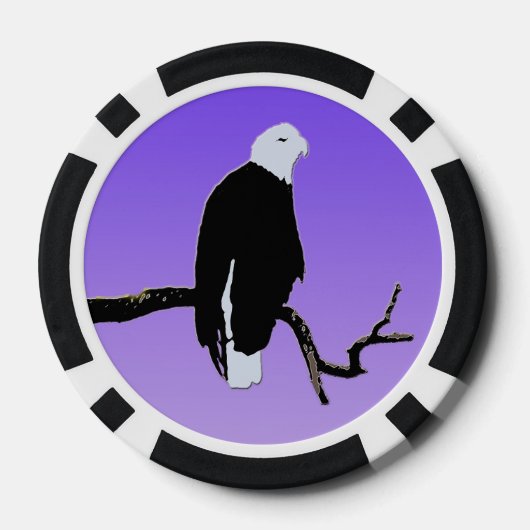 Bald Eagle op zonsondergang - Originele Wilde Kuns Poker Chips (Achterkant)