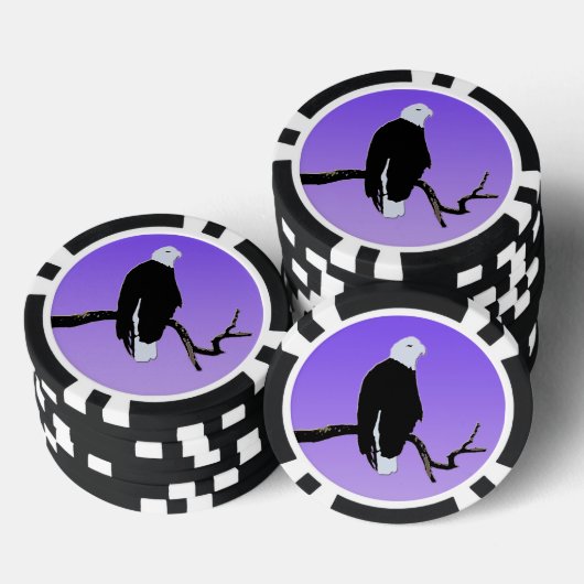 Bald Eagle op zonsondergang - Originele Wilde Kuns Poker Chips (Opstapeling)