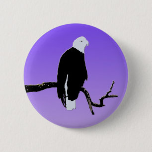 Bald Eagle op zonsondergang - Originele Wilde Kuns Ronde Button 5,7 Cm