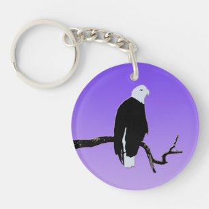 Bald Eagle op zonsondergang - Originele Wilde Kuns Sleutelhanger