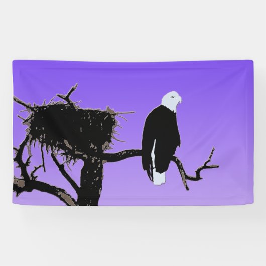 Bald Eagle op zonsondergang - Originele Wilde Kuns Spandoek (Horizontaal)