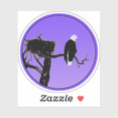 Bald Eagle op zonsondergang - Originele Wilde Kuns Sticker (Vel)