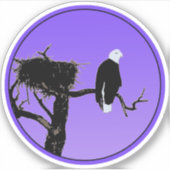 Bald Eagle op zonsondergang - Originele Wilde Kuns Sticker (Voorkant)