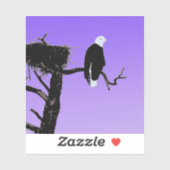 Bald Eagle op zonsondergang - Originele Wilde Kuns Sticker (Vel)