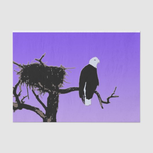 Bald Eagle op zonsondergang - Originele Wilde Kuns Tissuepapier (Voorkant)