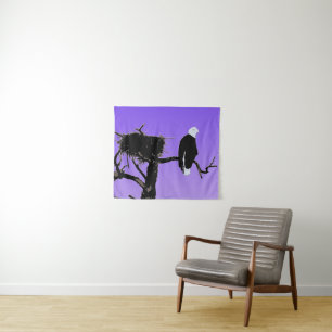 Bald Eagle op zonsondergang - Originele Wilde Kuns Wandkleed