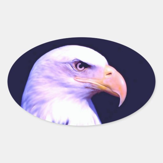 Bald Eagle Ovale Sticker (Voorkant)