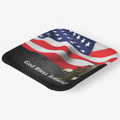 Bald Eagle over Amerikaanse vlag Papieren Bordje (Gebogen)