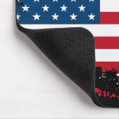 Bald Eagle over de Amerikaanse vlag Mousepad Muismat (Hoek)