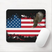 Bald Eagle over de Amerikaanse vlag Mousepad Muismat (Met muis)