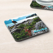 Bald Eagle over de kust van Alaska Bier Onderzetter (Linkerzijde)