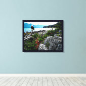 Bald Eagle over de kust van Alaska Canvas Afdruk (Insitu (Houten vloer))