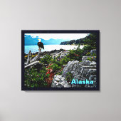 Bald Eagle over de kust van Alaska Canvas Afdruk (Voorkant)