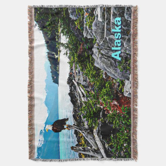 Bald Eagle over de kust van Alaska Deken (Voorkant Verticaal)