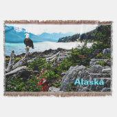 Bald Eagle over de kust van Alaska Deken (Voorkant)