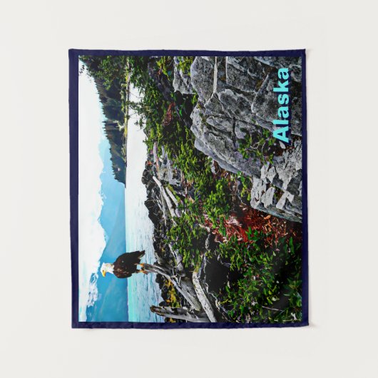 Bald Eagle over de kust van Alaska Wandkleed (Voorkant)