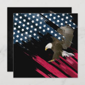 Bald Eagle over vlag Kaart (Voorkant / Achterkant)