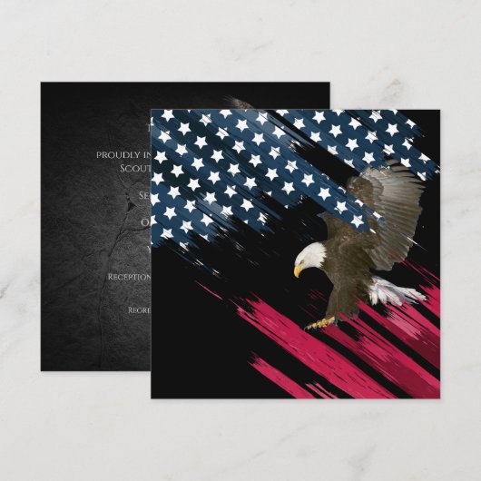 Bald Eagle over vlag Kaart (Voorkant / Achterkant)