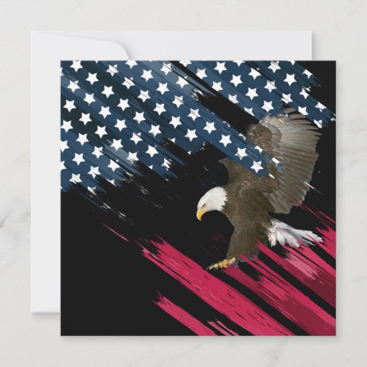 Bald Eagle over vlag Kaart (Voorkant)