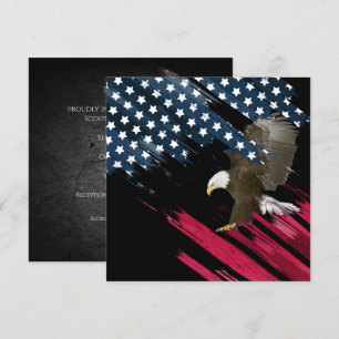 Bald Eagle over vlag Kaart