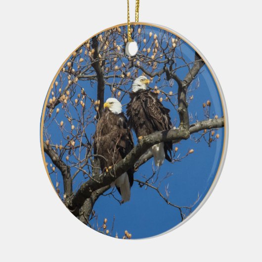 Bald Eagle Pair Keramisch Ornament (Links)