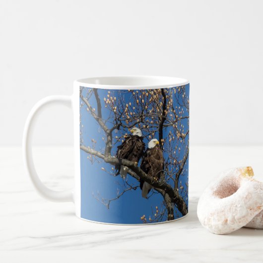 Bald Eagle Pair Koffiemok (Met donut)