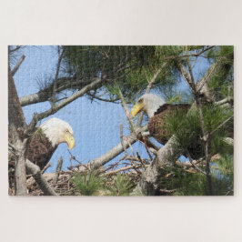 Bald Eagle Pair neigt naar nest Legpuzzel