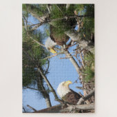 Bald Eagle Pair neigt naar nest Legpuzzel (Verticaal)