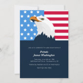Bald Eagle Patriotic Invitation Kaart (Voorkant)