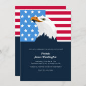 Bald Eagle Patriotic Invitation Kaart (Voorkant / Achterkant)